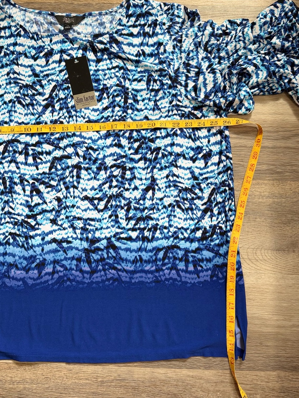 Investments Blue Multi-Pattern Ruffle-Sleeve Tunic - Picture 10 of 10